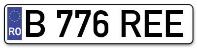 Placuta inmatriculare numar auto  B-776-REE, B 776 REE, B776REE