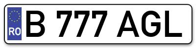 Placuta inmatriculare numar auto  B-777-AGL, B 777 AGL, B777AGL