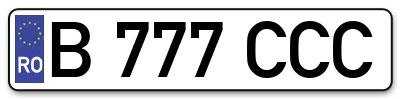 Placuta inmatriculare numar auto  B-777-CCC, B 777 CCC, B777CCC