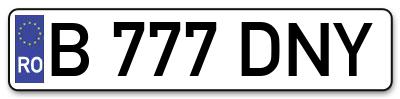 Placuta inmatriculare numar auto  B-777-DNY, B 777 DNY, B777DNY