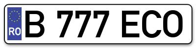 Placuta inmatriculare numar auto  B-777-ECO, B 777 ECO, B777ECO