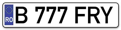 Placuta inmatriculare numar auto  B-777-FRY, B 777 FRY, B777FRY