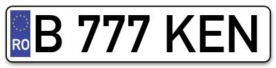 Placuta inmatriculare numar auto  B-777-KEN, B 777 KEN, B777KEN
