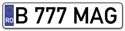 Placuta inmatriculare numar auto  B-777-MAG, B 777 MAG, B777MAG