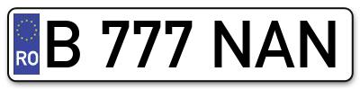 Placuta inmatriculare numar auto  B-777-NAN, B 777 NAN, B777NAN
