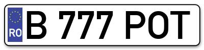 Placuta inmatriculare numar auto  B-777-POT, B 777 POT, B777POT
