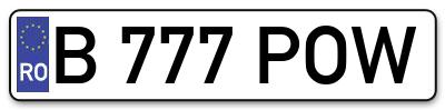Placuta inmatriculare numar auto  B-777-POW, B 777 POW, B777POW
