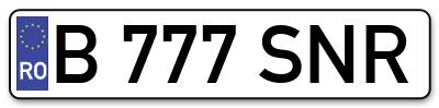 Placuta inmatriculare numar auto  B-777-SNR, B 777 SNR, B777SNR