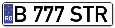 Placuta inmatriculare numar auto  B-777-STR, B 777 STR, B777STR