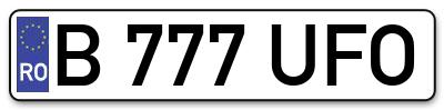 Placuta inmatriculare numar auto  B-777-UFO, B 777 UFO, B777UFO