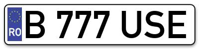 Placuta inmatriculare numar auto  B-777-USE, B 777 USE, B777USE