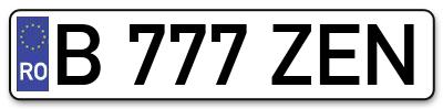 Placuta inmatriculare numar auto  B-777-ZEN, B 777 ZEN, B777ZEN