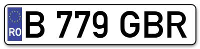Placuta inmatriculare numar auto  B-779-GBR, B 779 GBR, B779GBR