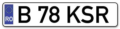 Placuta inmatriculare numar auto  B-78-KSR, B 78 KSR, B78KSR