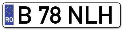 Placuta inmatriculare numar auto  B-78-NLH, B 78 NLH, B78NLH