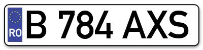 Placuta inmatriculare numar auto  B-784-AXS, B 784 AXS, B784AXS