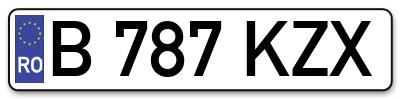 Placuta inmatriculare numar auto  B-787-KZX, B 787 KZX, B787KZX
