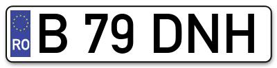 Placuta inmatriculare numar auto  B-79-DNH, B 79 DNH, B79DNH