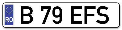 Placuta inmatriculare numar auto  B-79-EFS, B 79 EFS, B79EFS