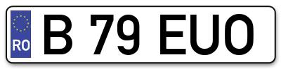Placuta inmatriculare numar auto  B-79-EUO, B 79 EUO, B79EUO