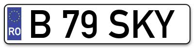 Placuta inmatriculare numar auto  B-79-SKY, B 79 SKY, B79SKY