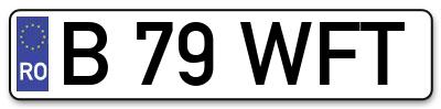 Placuta inmatriculare numar auto  B-79-WFT, B 79 WFT, B79WFT