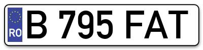 Placuta inmatriculare numar auto  B-795-FAT, B 795 FAT, B795FAT