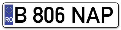 Placuta inmatriculare numar auto  B-806-NAP, B 806 NAP, B806NAP