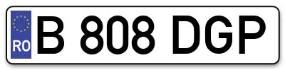 Placuta inmatriculare numar auto  B-808-DGP, B 808 DGP, B808DGP