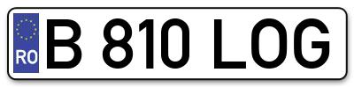 Placuta inmatriculare numar auto  B-810-LOG, B 810 LOG, B810LOG