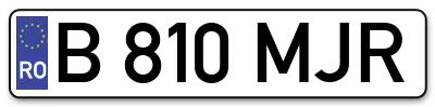 Placuta inmatriculare numar auto  B-810-MJR, B 810 MJR, B810MJR