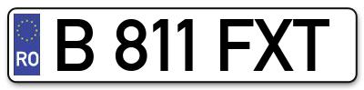 Placuta inmatriculare numar auto  B-811-FXT, B 811 FXT, B811FXT