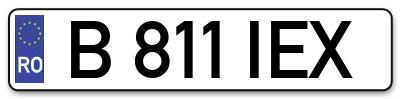 Placuta inmatriculare numar auto  B-811-IEX, B 811 IEX, B811IEX