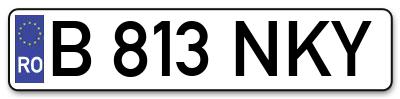 Placuta inmatriculare numar auto  B-813-NKY, B 813 NKY, B813NKY