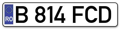 Placuta inmatriculare numar auto  B-814-FCD, B 814 FCD, B814FCD