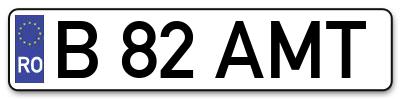 Placuta inmatriculare numar auto  B-82-AMT, B 82 AMT, B82AMT