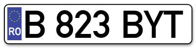 Placuta inmatriculare numar auto  B-823-BYT, B 823 BYT, B823BYT