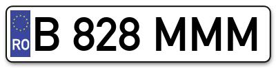 Placuta inmatriculare numar auto  B-828-MMM, B 828 MMM, B828MMM