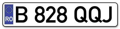 Placuta inmatriculare numar auto  B-828-QQJ, B 828 QQJ, B828QQJ