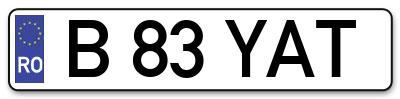 Placuta inmatriculare numar auto  B-83-YAT, B 83 YAT, B83YAT