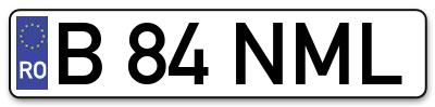 Placuta inmatriculare numar auto  B-84-NML, B 84 NML, B84NML