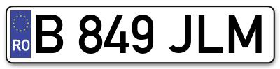 Placuta inmatriculare numar auto  B-849-JLM, B 849 JLM, B849JLM