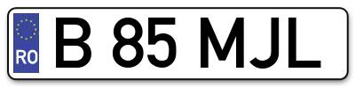 Placuta inmatriculare numar auto  B-85-MJL, B 85 MJL, B85MJL