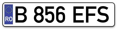Placuta inmatriculare numar auto  B-856-EFS, B 856 EFS, B856EFS