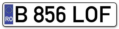 Placuta inmatriculare numar auto  B-856-LOF, B 856 LOF, B856LOF