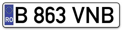 Placuta inmatriculare numar auto  B-863-VNB, B 863 VNB, B863VNB