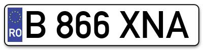Placuta inmatriculare numar auto  B-866-XNA, B 866 XNA, B866XNA