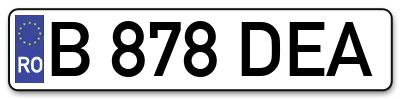 Placuta inmatriculare numar auto  B-878-DEA, B 878 DEA, B878DEA