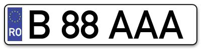 Placuta inmatriculare numar auto  B-88-AAA, B 88 AAA, B88AAA