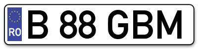 Placuta inmatriculare numar auto  B-88-GBM, B 88 GBM, B88GBM